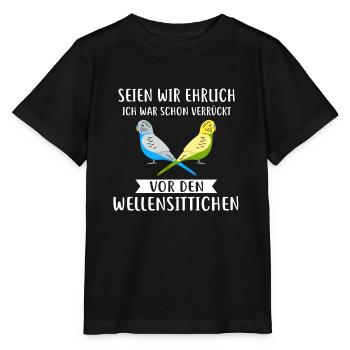 Wellensittich Wellensittiche Wellensittich - Stanley/Stella Kinder T-Shirt MINI CREATOR  - Schwarz - Vorne - Mikhail (115cm)