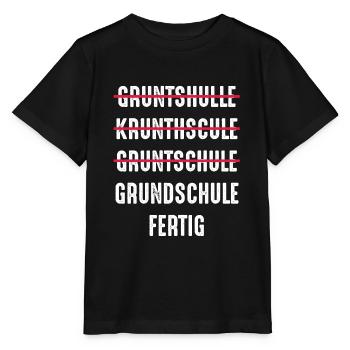 Grundschule Grundschulabschluss Abschluss Geschenk - Stanley/Stella Kinder T-Shirt MINI CREATOR  - Schwarz - Vorne - Mikhail (115cm)
