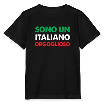 Italienisch Italienische Flagge Geschenk - Stanley/Stella Kinder T-Shirt MINI CREATOR  - Schwarz - Vorne - Mikhail (115cm)