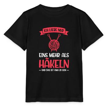 Häkeln Oma Handarbeit Geschenk - Stanley/Stella Kinder T-Shirt MINI CREATOR  - Schwarz - Vorne - Mikhail (115cm)