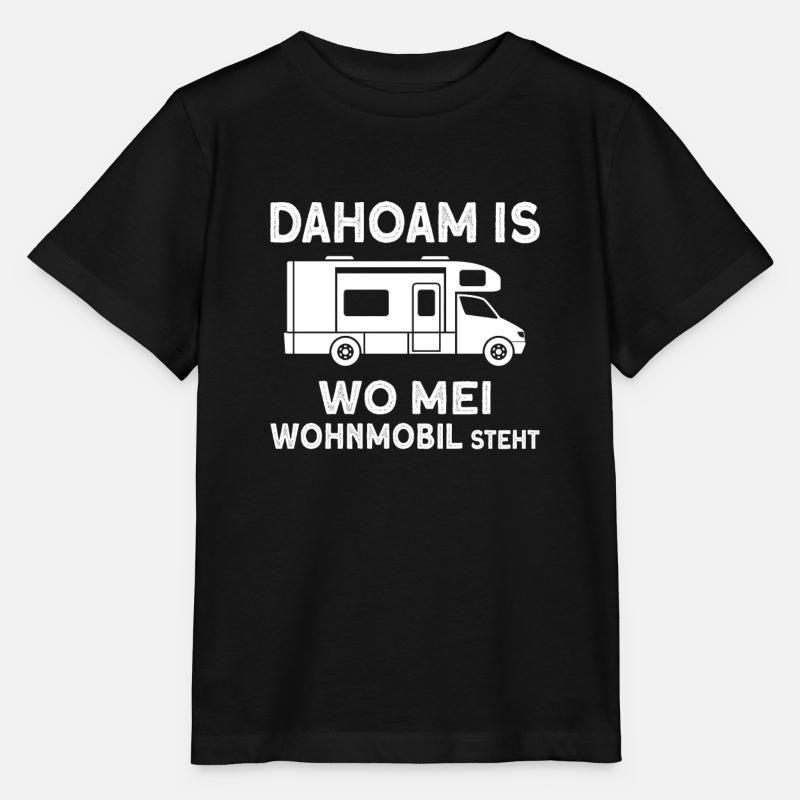 Dahoam is wo mei Wohnmobil steht Camper Camping - Stanley/Stella Kinder T-Shirt MINI CREATOR  - Schwarz
