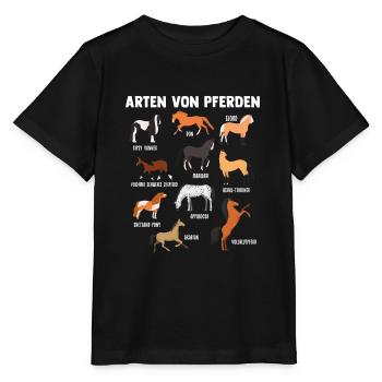 Pferd Pferde Pferderassen Geschenk - Stanley/Stella Kinder T-Shirt MINI CREATOR  - Schwarz - Vorne - Mikhail (115cm)
