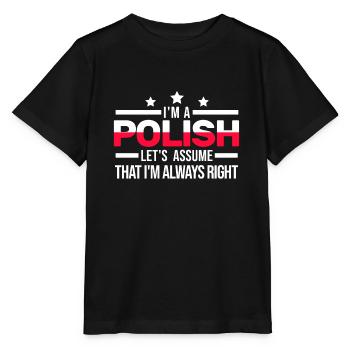 Polish Poland Polish Flag Gift - Stanley/Stella MINI CREATOR Kids’ T-Shirt - black - Front - Mikhail (115cm)