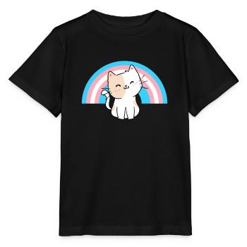 Transgender Cat Transgender Pride Cat Geschenk - Stanley/Stella Kinder T-Shirt MINI CREATOR  - Schwarz - Vorne - Mikhail (115cm)
