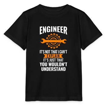 Engineer Engineers Engine Gift - Stanley/Stella MINI CREATOR Kids’ T-Shirt - black - Front - Mikhail (115cm)