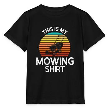 Lawn Mower Lawn Mowing Gift - Stanley/Stella MINI CREATOR Kids’ T-Shirt - black - Front - Mikhail (115cm)