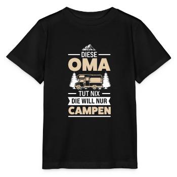 Camping Oma Camper Geschenk - Stanley/Stella Kinder T-Shirt MINI CREATOR  - Schwarz - Vorne - Mikhail (115cm)