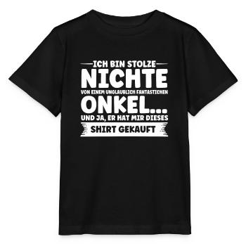 Nichte Nichten Onkel Geschenk - Stanley/Stella Kinder T-Shirt MINI CREATOR  - Schwarz - Vorne - Mikhail (115cm)