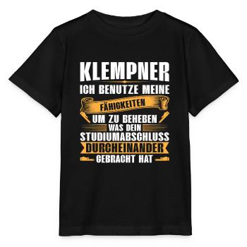 Klempner Installateur Sanitär Geschenk - Stanley/Stella Kinder T-Shirt MINI CREATOR  - Schwarz - Vorne - Mikhail (115cm)
