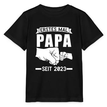 Papa 2023 Werdender Papa Geschenk - Stanley/Stella Kinder T-Shirt MINI CREATOR  - Schwarz - Vorne - Mikhail (115cm)