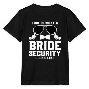 Safety of the Bride Wedding Bridal Gift - Stanley/Stella MINI CREATOR Kids’ T-Shirt - black - Front - Mikhail (115cm)