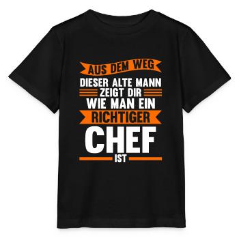 Chef Leiter Direktor Geschenk - Stanley/Stella Kinder T-Shirt MINI CREATOR  - Schwarz - Vorne - Mikhail (115cm)