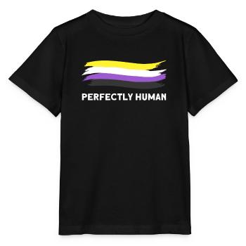 Nicht binäre Csd nicht binäre Flagge Geschenk - Stanley/Stella Kinder T-Shirt MINI CREATOR  - Schwarz - Vorne - Mikhail (115cm)