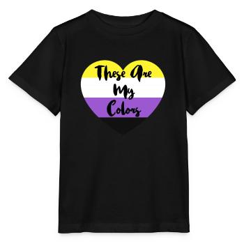 Cadeau LGBTQ non binaire non binaire drapeau non binaire - T-shirt bio MINI CREATOR Stanley/Stella Enfant - noir - Devant - Mikhail (115cm)