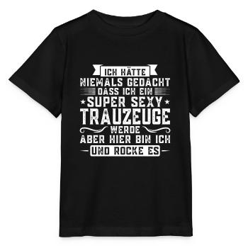 Trauzeuge Hochzeit Trauzeugen Geschenk - Stanley/Stella Kinder T-Shirt MINI CREATOR  - Schwarz - Vorne - Mikhail (115cm)