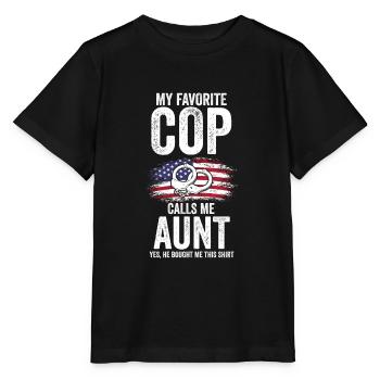 Cop Aunt Nephew Cop Aunt Family Geschenk - Stanley/Stella Kinder T-Shirt MINI CREATOR  - Schwarz - Vorne - Mikhail (115cm)
