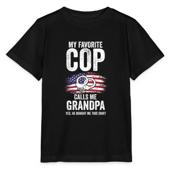 Cop Grandpa Grandson Cop Grandpa Family Geschenk - Stanley/Stella Kinder T-Shirt MINI CREATOR  - Schwarz - Vorne - Mikhail (115cm)