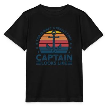 Kapitän Kapitäne Bootfahren Geschenk - Stanley/Stella Kinder T-Shirt MINI CREATOR  - Schwarz - Vorne - Mikhail (115cm)