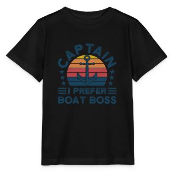 Kapitän Kapitäne Bootfahren Geschenk - Stanley/Stella Kinder T-Shirt MINI CREATOR  - Schwarz - Vorne - Mikhail (115cm)