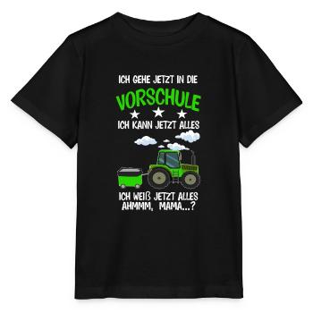 Vorschule Traktor Vorschüler Geschenk - Stanley/Stella Kinder T-Shirt MINI CREATOR  - Schwarz - Vorne - Mikhail (115cm)