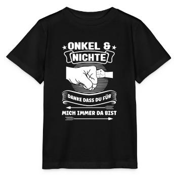 Onkel Nichte Nichten Geschenk - Stanley/Stella Kinder T-Shirt MINI CREATOR  - Schwarz - Vorne - Mikhail (115cm)