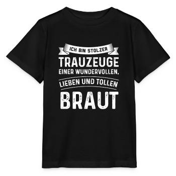 Trauzeuge Hochzeit Trauzeugen Geschenk - Stanley/Stella Kinder T-Shirt MINI CREATOR  - Schwarz - Vorne - Mikhail (115cm)