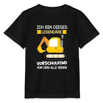 Vorschule Bagger Vorschüler Geschenk - Stanley/Stella Kinder T-Shirt MINI CREATOR  - Schwarz - Vorne - Mikhail (115cm)