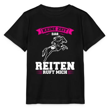 Reiten Mädchen Pferdesport Geschenk - Stanley/Stella Kinder T-Shirt MINI CREATOR  - Schwarz - Vorne - Mikhail (115cm)