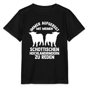 Hochlandrind Zucht Hochlandrind Züchter Geschenk - Stanley/Stella Kinder T-Shirt MINI CREATOR  - Schwarz - Vorne - Mikhail (115cm)