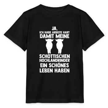 Hochlandrind Zucht Hochlandrind Züchter Geschenk - Stanley/Stella Kinder T-Shirt MINI CREATOR  - Schwarz - Vorne - Mikhail (115cm)