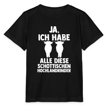 Hochlandrind Zucht Schottland Geschenk - Stanley/Stella Kinder T-Shirt MINI CREATOR  - Schwarz - Vorne - Mikhail (115cm)