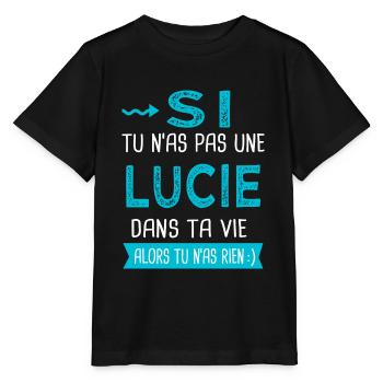 Lucie Si tu n as pas une lucie - T-shirt bio MINI CREATOR Stanley/Stella Enfant - noir - Devant - Mikhail (115cm)