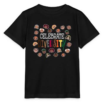 Celebrate Diversity - Vielfalt feiern - Stanley/Stella Kinder T-Shirt MINI CREATOR  - Schwarz - Vorne - Mikhail (115cm)