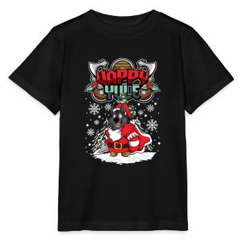Happy Yule Viking Christmas Wolf - T-shirt bio MINI CREATOR Stanley/Stella Enfant - noir - Devant - Mikhail (115cm)