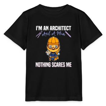 Je suis architecte et maman rien ne me fait peur - T-shirt bio MINI CREATOR Stanley/Stella Enfant - noir - Devant - Mikhail (115cm)