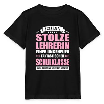 Stolze Lehrerin Schulklasse Abschied Grundschule - Stanley/Stella Kinder T-Shirt MINI CREATOR  - Schwarz - Vorne - Mikhail (115cm)