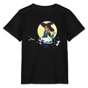 Witch cleaning company cleaning lady gift - Stanley/Stella MINI CREATOR Kids’ T-Shirt - black - Front - Mikhail (115cm)