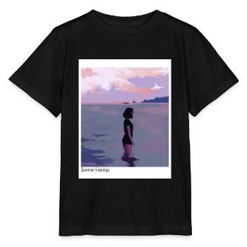 Soirées d’été au bord de la mer - T-shirt bio MINI CREATOR Stanley/Stella Enfant - noir - Devant - Mikhail (115cm)