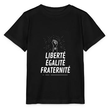 Liberté, égalité, fraternité - T-shirt bio MINI CREATOR Stanley/Stella Enfant - noir - Devant - Mikhail (115cm)