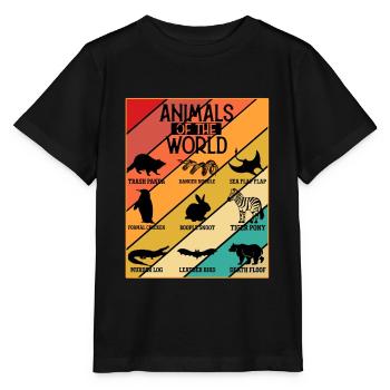 Tiere der Welt - Stanley/Stella Kinder T-Shirt MINI CREATOR  - Schwarz - Vorne - Mikhail (115cm)