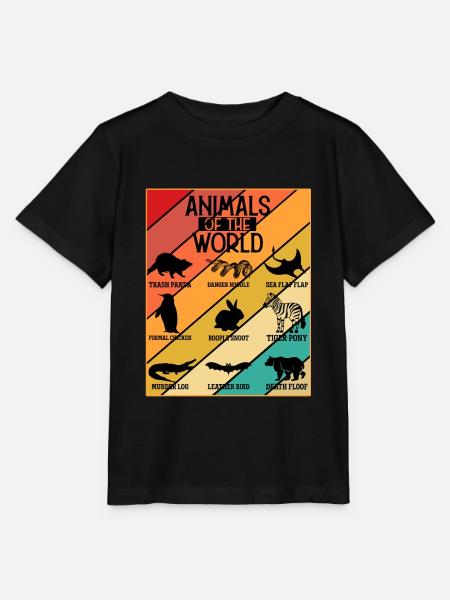 Tiere der Welt - Stanley/Stella Kinder T-Shirt MINI CREATOR - Schwarz