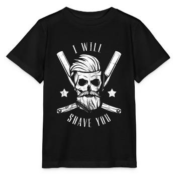 Coiffeur, Barbe, Cheveux, Hipster,Idée cadeau vintage - T-shirt bio MINI CREATOR Stanley/Stella Enfant - noir - Devant - Mikhail (115cm)
