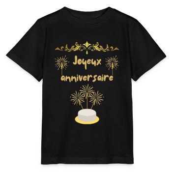 Joyeux anniversaire - T-shirt bio MINI CREATOR Stanley/Stella Enfant - noir - Devant - Mikhail (115cm)