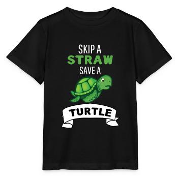 Amoureux des animaux de mer Tortue animale de mer - T-shirt bio MINI CREATOR Stanley/Stella Enfant - noir - Devant - Mikhail (115cm)