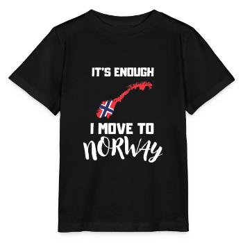 Drapeau norvégien NorvégienS Je déménage en Norvège - T-shirt bio MINI CREATOR Stanley/Stella Enfant - noir - Devant - Mikhail (115cm)