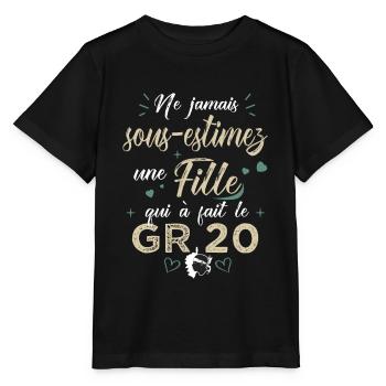 une fille qui a fait le GR 20 femme randonné corse - T-shirt bio MINI CREATOR Stanley/Stella Enfant - noir - Devant - Mikhail (115cm)