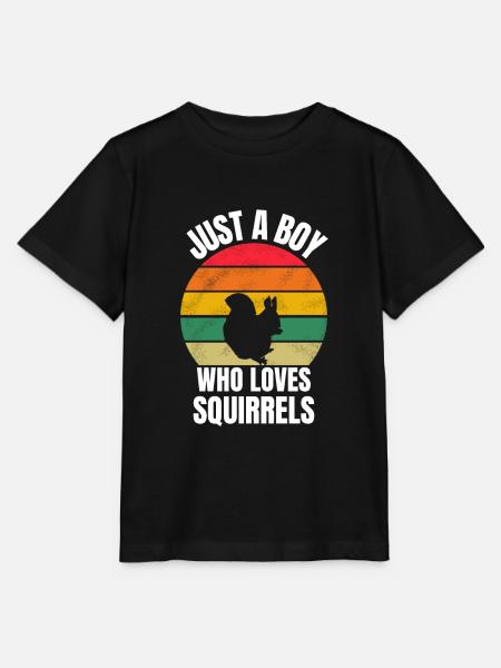 Retro Eichhörnchen Junge - Stanley/Stella Kinder T-Shirt MINI CREATOR - Schwarz