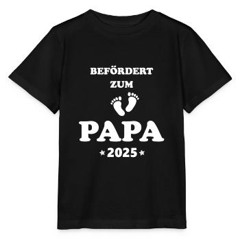 Promoted to dad 2025, expectant father 2025 - Stanley/Stella MINI CREATOR Kids’ T-Shirt - black - Front - Mikhail (115cm)