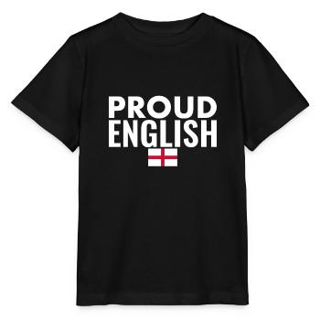 Proud English English Flag England - Stanley/Stella MINI CREATOR Kids’ T-Shirt - black - Front - Mikhail (115cm)