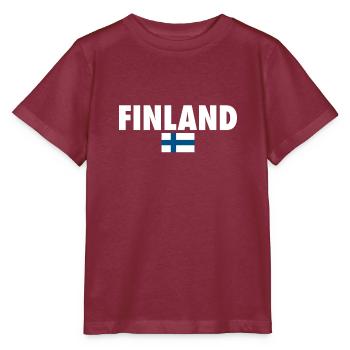 Finland Finland Finnish flag Finn - Stanley/Stella MINI CREATOR Kids’ T-Shirt - burgundy - Front - Kain (125cm)